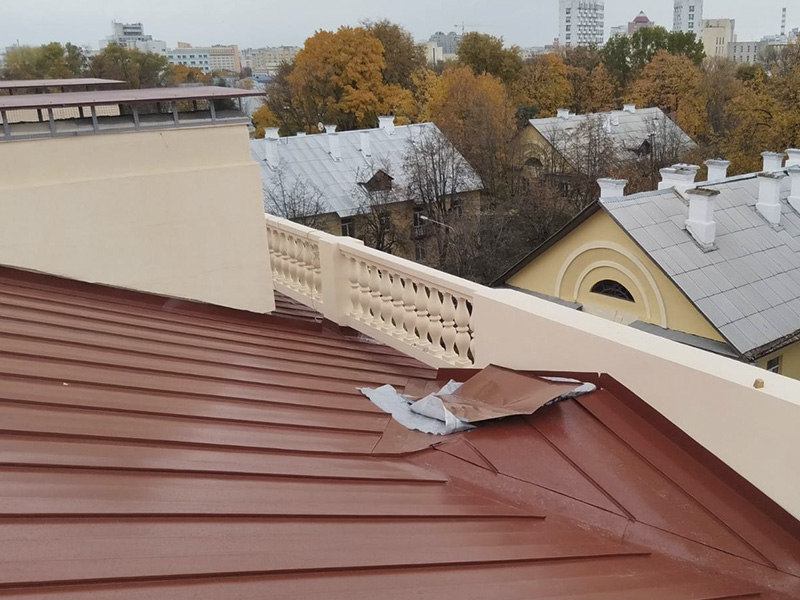 Ремон балюстрады из бетона на крыше Минск
